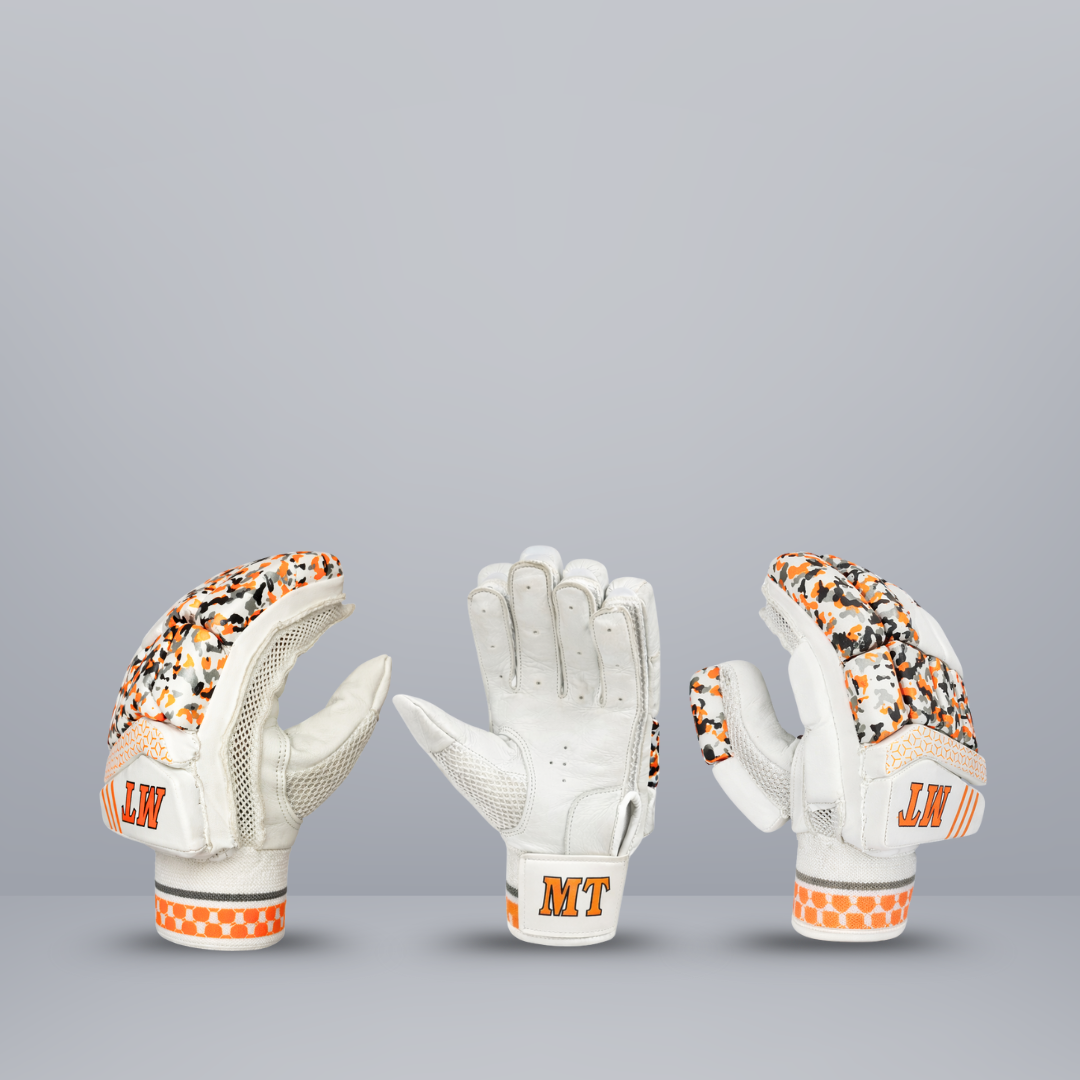 MT Batting Gloves - White & Orange Combination