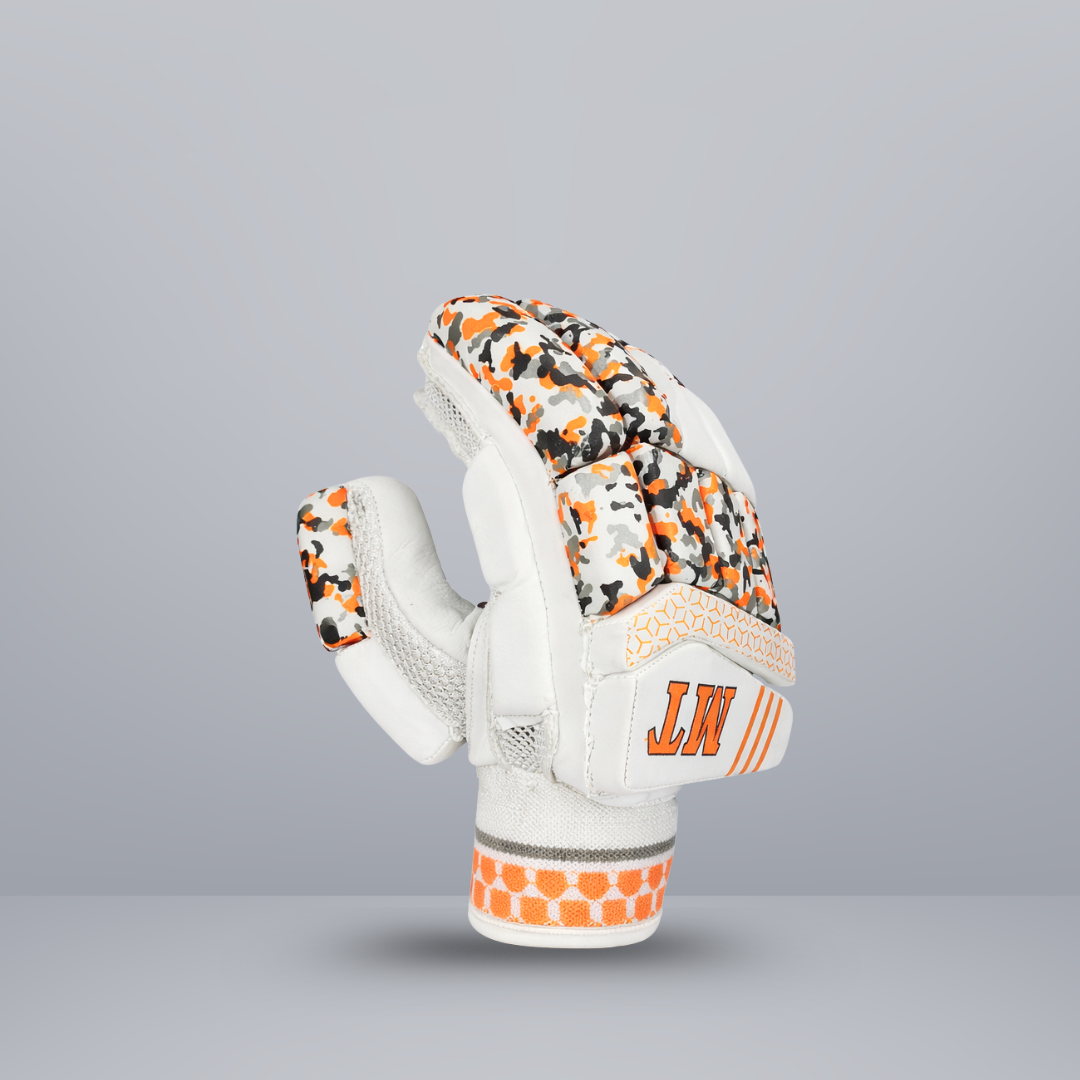 MT Batting Gloves - White & Orange Combination