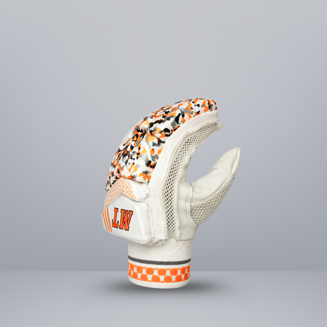 MT Batting Gloves - White & Orange Combination