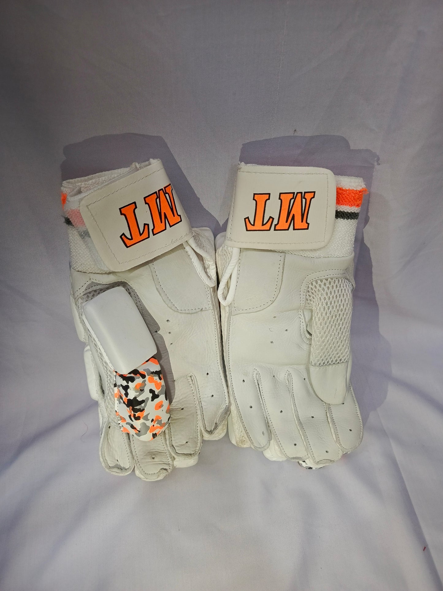 MT Batting Gloves - White & Orange Combination