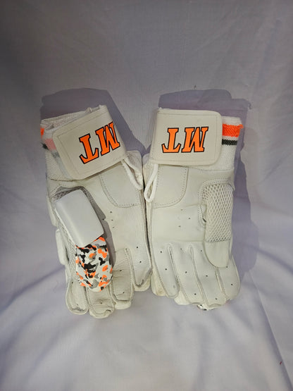 MT Batting Gloves - White & Orange Combination