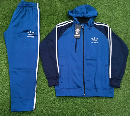 ADI Tri Liner Winter Tracksuit - Sports & Casual Wear -  Blue with Navy Sleeves
