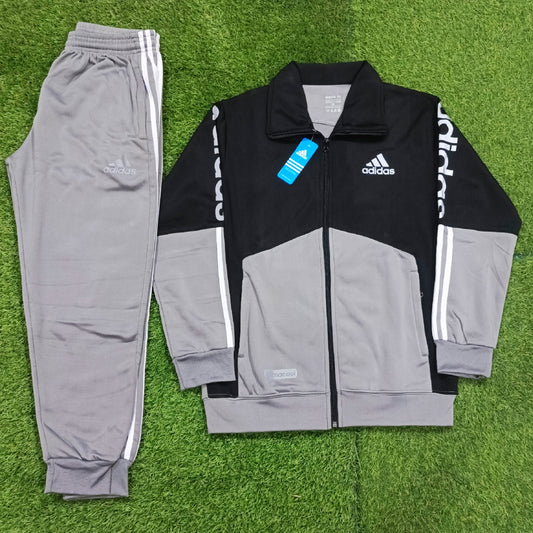 ADI Double Color Winter Tracksuit - Sports & Casual Wear - Black + Silver